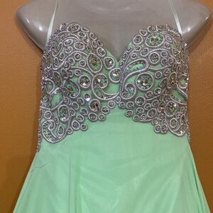Night Moves 6 Neon Pistachio Flowy Fairy gown Sweetheart neckline